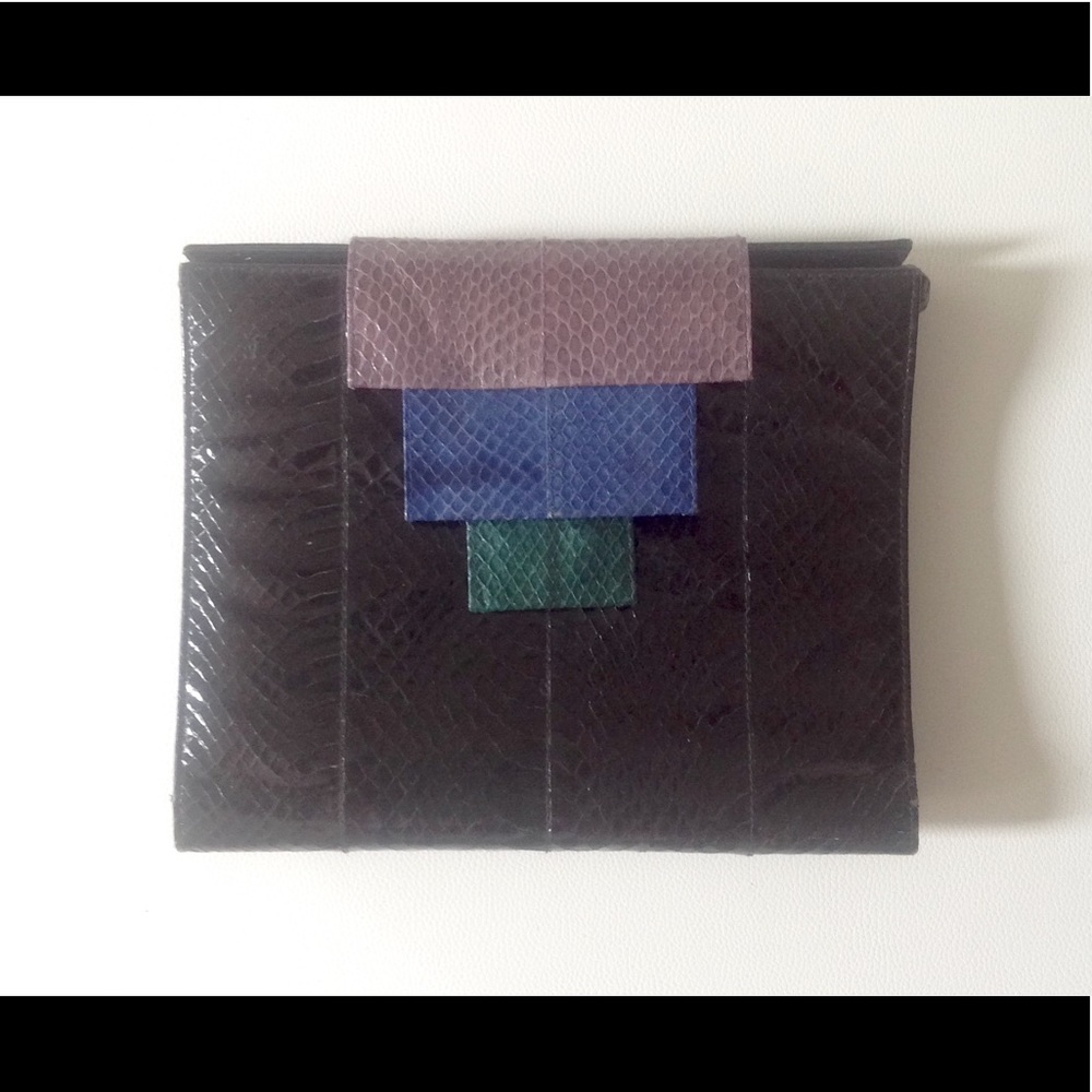 Saks Fifth Avenue Snakeskin Clutch